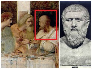 Platón en el Cenacolo y el busto de Platón